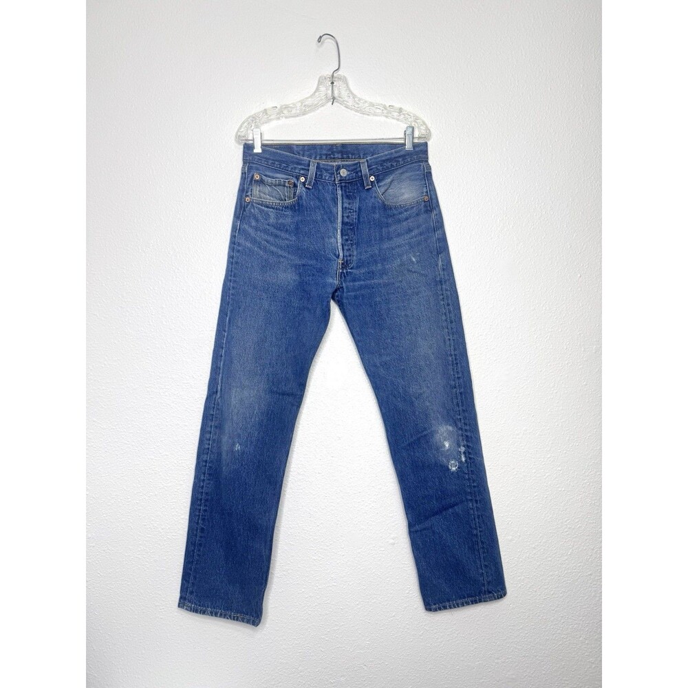 VTG 1996 Levi's 501xx Denim Buttonfly Jeans 33x34 (Fits 30x31) Med Wash Made USA